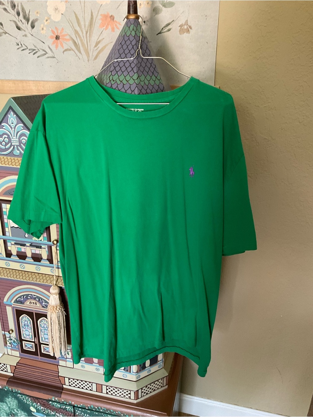 Polo by Ralph Lauren Green Short-Sleeve Crew Tee with Purple Pony